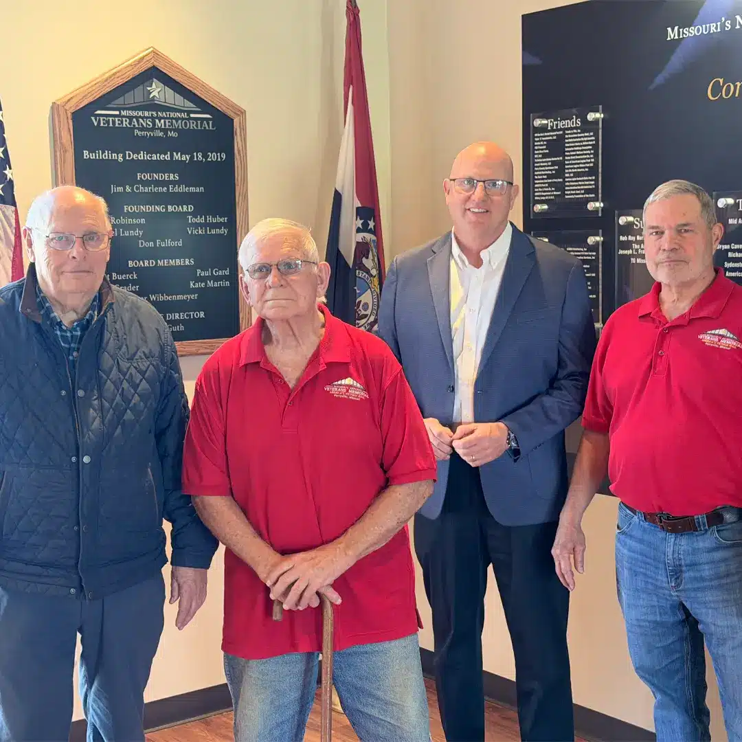 Founders Plaque Dedication at Missouri’s National Veterans Memorial in Perryville Missouri honoring Jim Eddleman and founding board